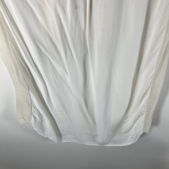 VINCE Ivory Beige Sleeveless Silk Blouse Style Top Shirt V Button Size Large - Picture 9 of 9